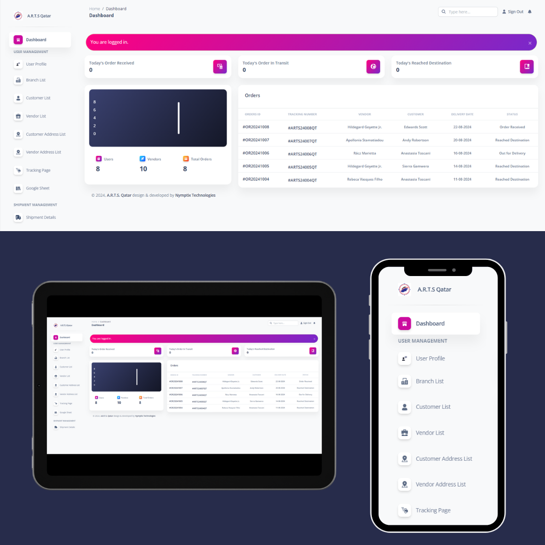 Shipment Tracking System - Nymptix Technologies